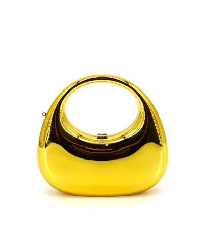 Like Dreams Cleo Aura Metallic Top Handle Clutch In Gold