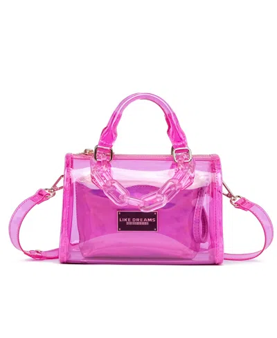 Like Dreams Crystal Mini Hologram Crossbody In Pink