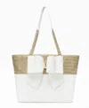 Like Dreams Daisy Bowtie Dual Tote Bag In White