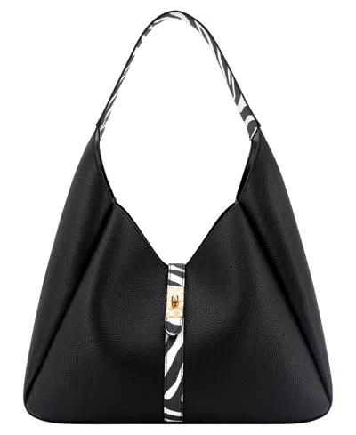Like Dreams Dakota Western Trim Hobo Medium Tote Handbag In Black