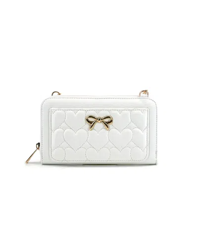 Like Dreams Daphne Heart Wallet Crossbody Bag In White