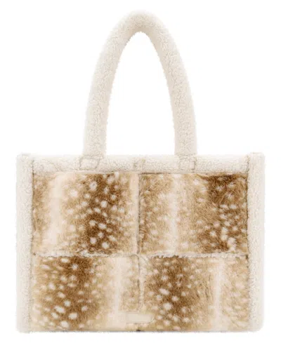 Like Dreams Doehaven Sherpa Large Top Handle Tote Handbag In Tan