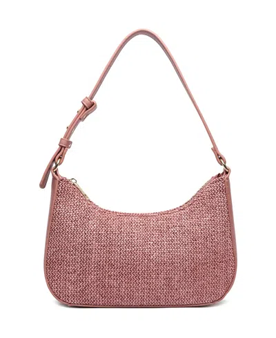 Like Dreams Eden Straw Shoulder Bag In Pink