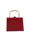 Like Dreams Eve Faux Croc Top Handle Evening Clutch In Red