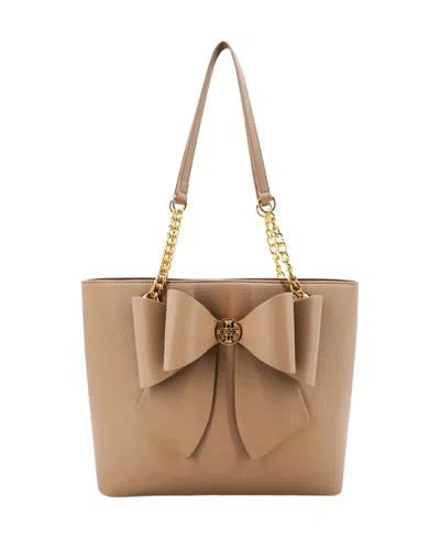 Like Dreams Everyday Rebel Bow Extra-large Tote Bag In Brown