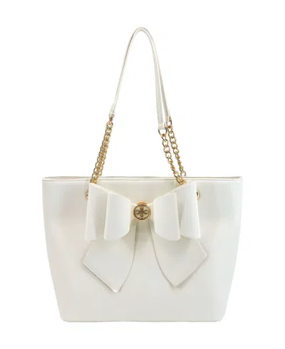 Like Dreams Everyday Rebel Bow Extra-large Tote Bag In White