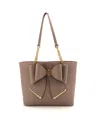 Like Dreams Everyday Rebel Bow X-large Tote Bag In Brown