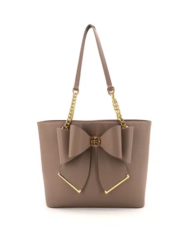 Like Dreams Everyday Rebel Bow X-large Tote Bag In Brown