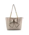 Like Dreams Everyday Rebel Bow X-large Tote Bag In Gray
