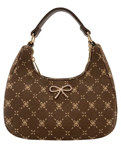 Like Dreams Gigi Canvas Bow Small Crossbody Handbag In Multi