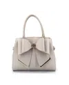 Like Dreams Grace Bowtie Top Handle Medium Satchel Bag In White