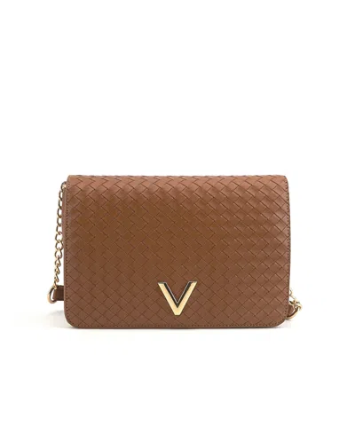 Like Dreams Haven Flap Woven Crossbody Bag In Cognac