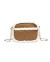 Like Dreams Holly Sherpa Leather Crossbody Bag In Camel
