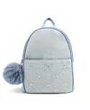 Like Dreams Kingston Denim Rhinestone Backpack In Light Denim