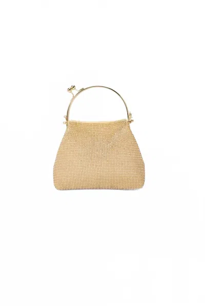 Like Dreams Lexi Rhinestone Shoulder Bag In Gold In Beige