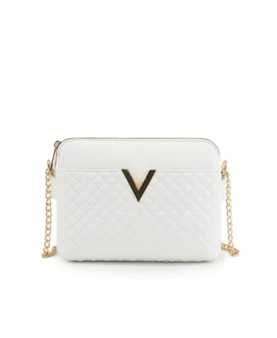 Like Dreams Lila Quilted Double Zip Crossbody Bag In White
