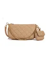 Like Dreams London Quilted Chain Crossbody Bag In Beige