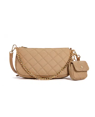 Like Dreams London Quilted Chain Crossbody Bag In Beige