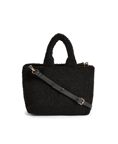 Like Dreams Lumi Sherpa Shoulder Bag In Black