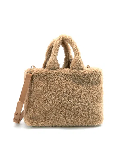 Like Dreams Lumi Sherpa Shoulder Bag In Tan