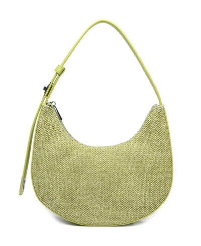 Like Dreams Luna Spring Straw Shoulder Bag In Light Green