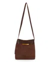 Like Dreams Midnight Quilted Suede Small Tote Bag In Brown