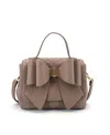 Like Dreams Noble Cross-bow Embossed Small Satchel Bag In Brown