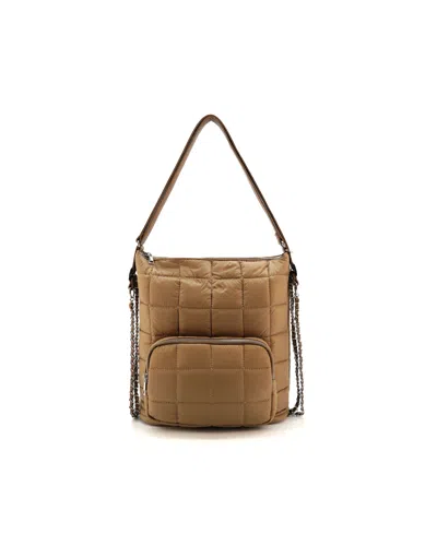 Like Dreams Odette Quilted Convertible Medium Shoulder Bag In Taupe