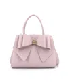 Like Dreams Park Double Bowtie Zipper Satchel Bag In Pink