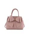 Like Dreams Park Double Bowtie Zipper Satchel Bag In Purple