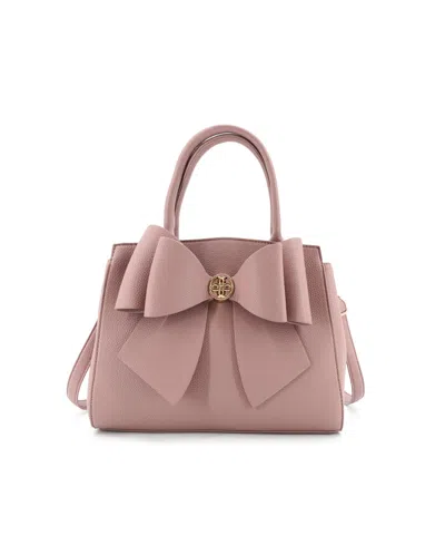 Like Dreams Park Double Bowtie Zipper Satchel Bag In Purple