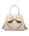Like Dreams Poppy Bowtie Top Handle Satchel Bag In Beige