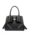 Like Dreams Poppy Bowtie Top Handle Satchel Bag In Black