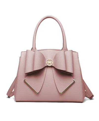 Like Dreams Poppy Bowtie Top Handle Satchel Bag In Mauve
