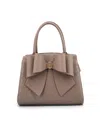 Like Dreams Royal Cross-elegance Bow Medium Satchel Bag In Brown