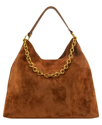 Like Dreams Sava Suede Large Tote Handbag In Camel