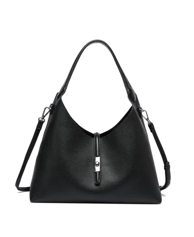 Like Dreams Sienna Hobo Pebble Shoulder Bag In Black