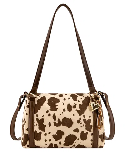 Like Dreams Soe Cow Print Small Crossbody Handbag In Brown