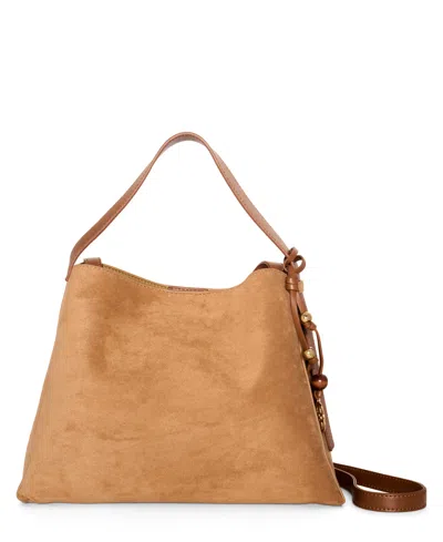 Like Dreams Solace Suede Top Handle Small Satchel Bag In Brown