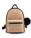 Like Dreams Sophie Quilted Hearts Backpack In Beige