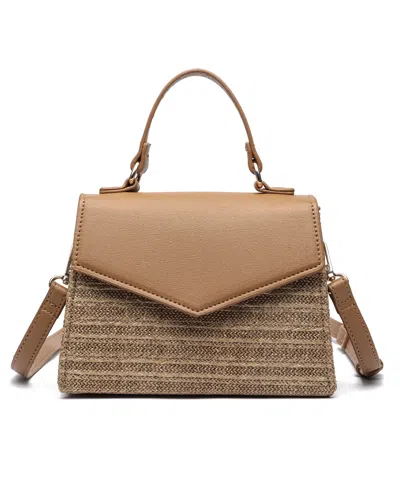 Like Dreams Sunny Straw Overflap Crossbody Bag In Natural