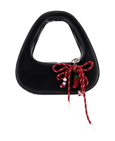 Like Dreams The Halo Bow Small Clutch Handbag In Black