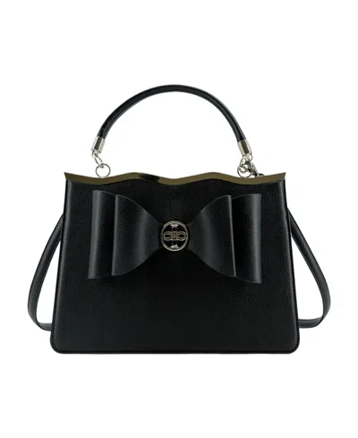 Like Dreams The Noa Structured Bowtie Small Crossbody Bag In Black