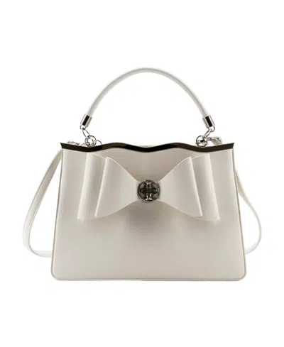 Like Dreams The Noa Structured Bowtie Small Crossbody Bag In White