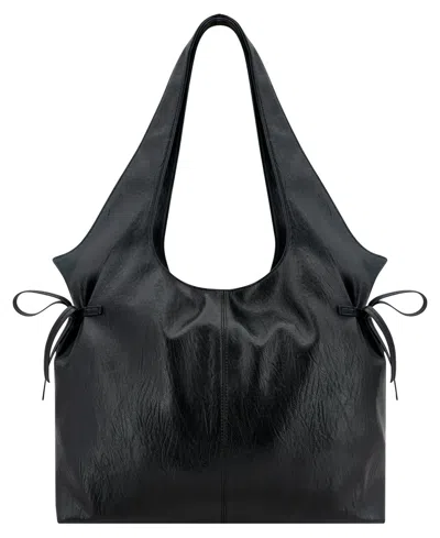 Like Dreams Willow Slouch Bow Large Tote Handbag In Black