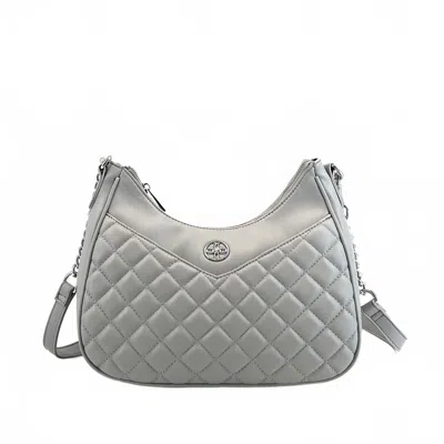 Like Dreams Women's Auburn Y2k Vegan Dual Quilted Shoulder Bag In Grey In Gray