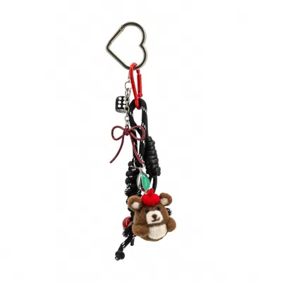 Like Dreams Women's Biscuit Bear Bag Charm In Black In Metallic
