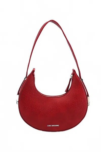 Like Dreams Women's Carol Top Handle Crescent Shoulder Bag In Red