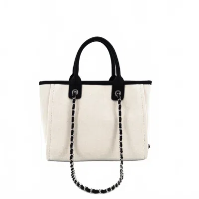 Like Dreams Women's Charlotte Mini Tote Bag In Ivory/black In White