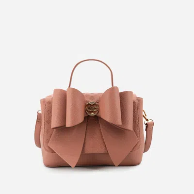 Like Dreams Women's Crossi Bow Embossed Small Crossbody Bag In Mauve In Multi